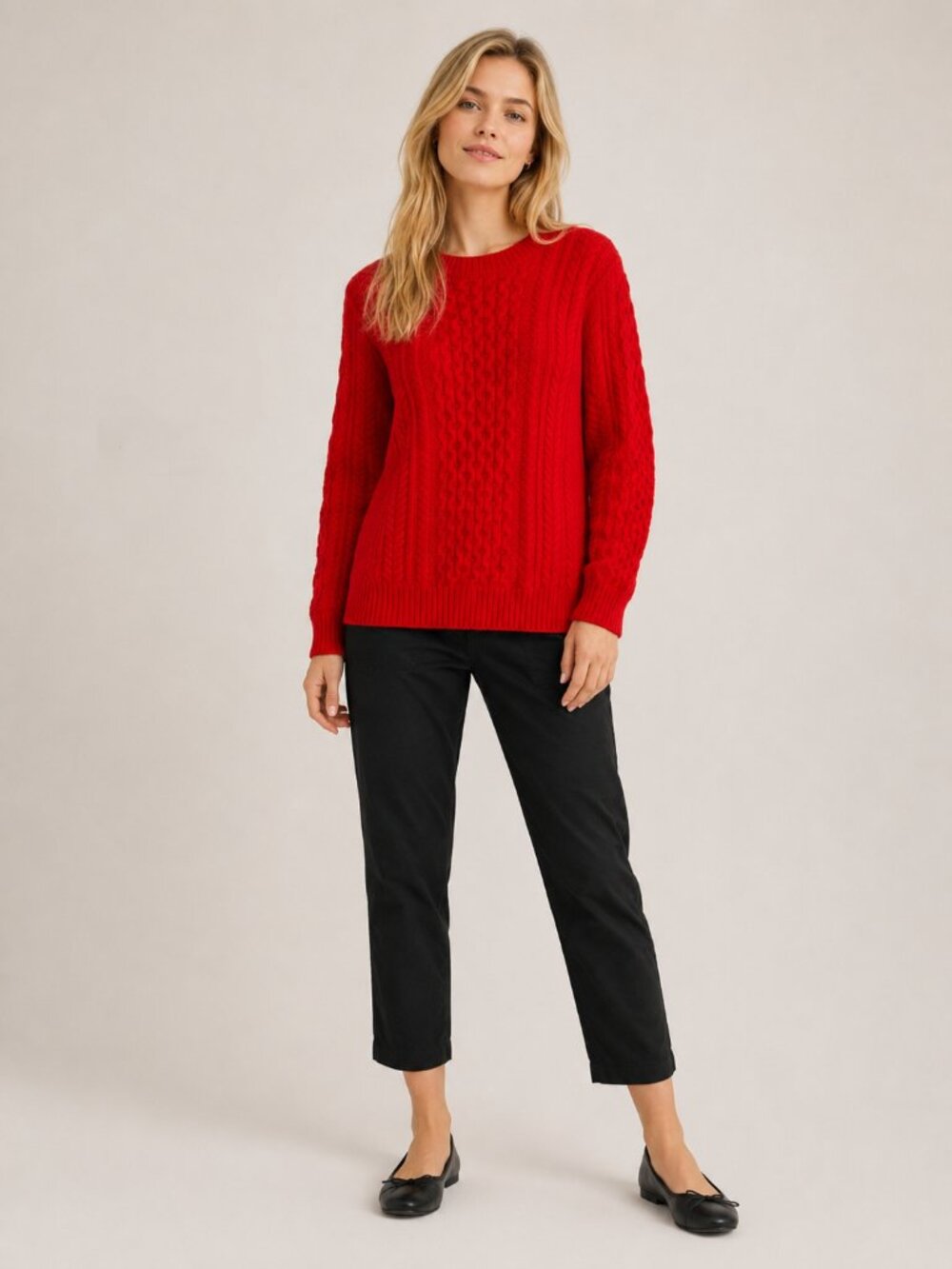 J. Crew Cable-Knit Wool Button-Back Pullover Sweater Red Small #A3062
